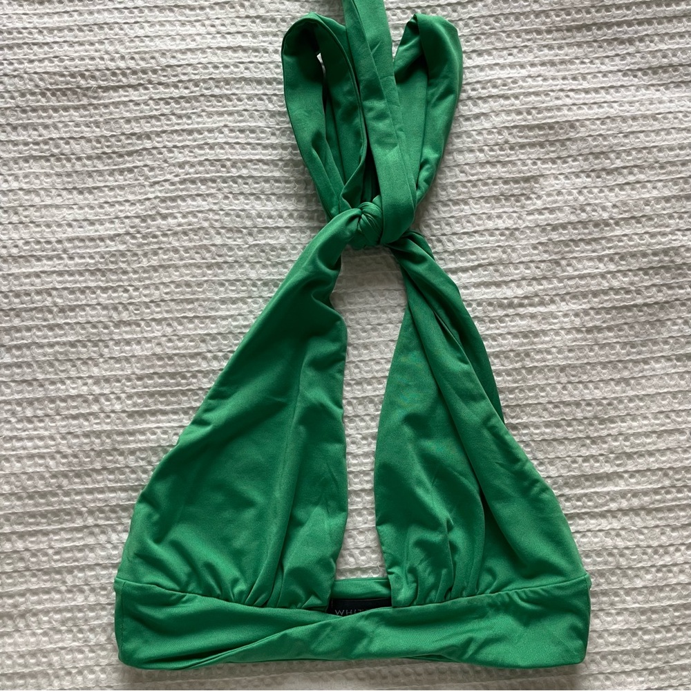 White Foc Boutique Green Top